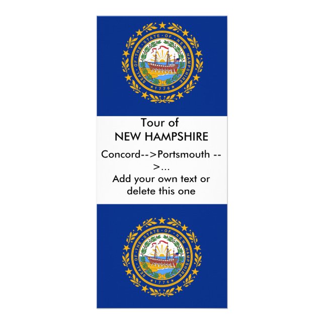 Carte en rack avec Drapeau du New Hampshire, U.S.A (Devant)