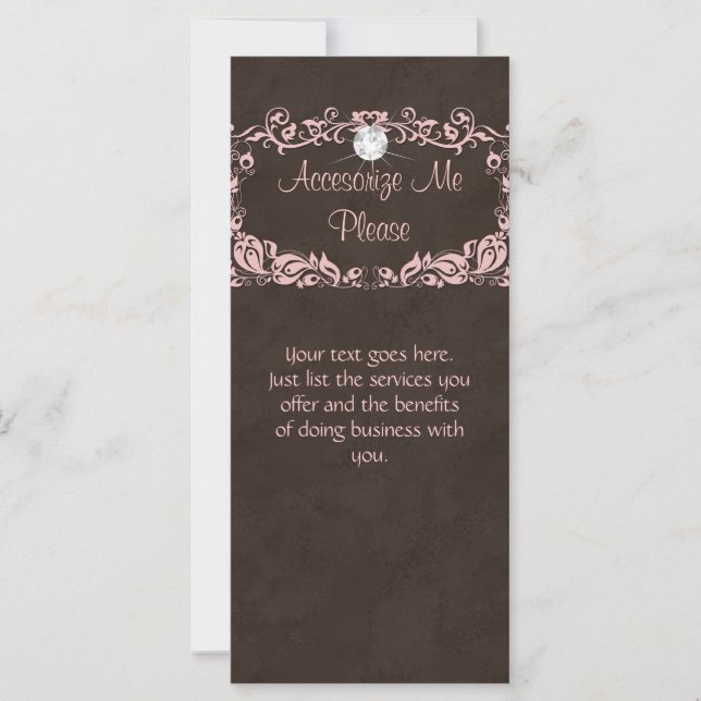 Carte en rack Bijoux Diamond Floral Rose Brown (Devant)