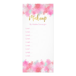 Carte en rack de maquillage rose broyé