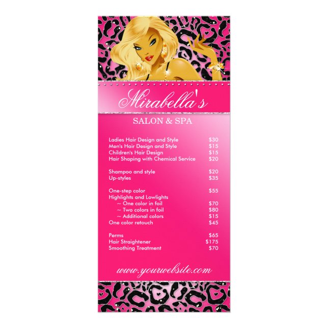 Carte en rack de salon Bijoux Tanning Pink Sparkle (Devant)