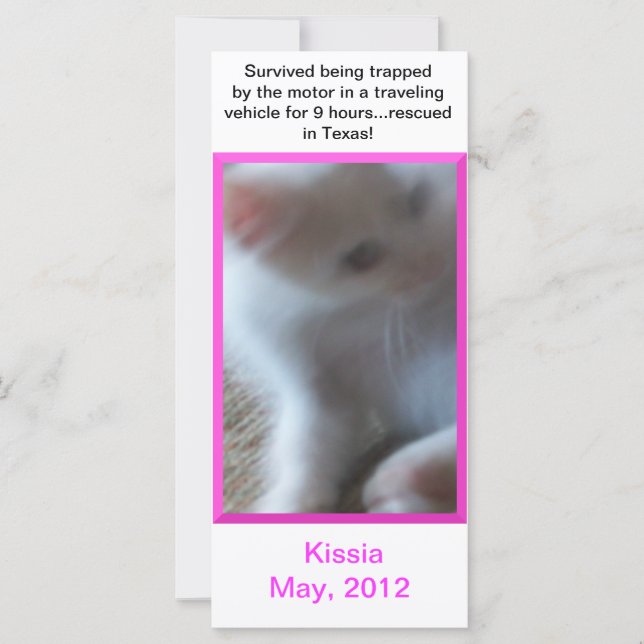 Carte en rack ou Signet Kissia (Little Girl Kitty) (Devant)