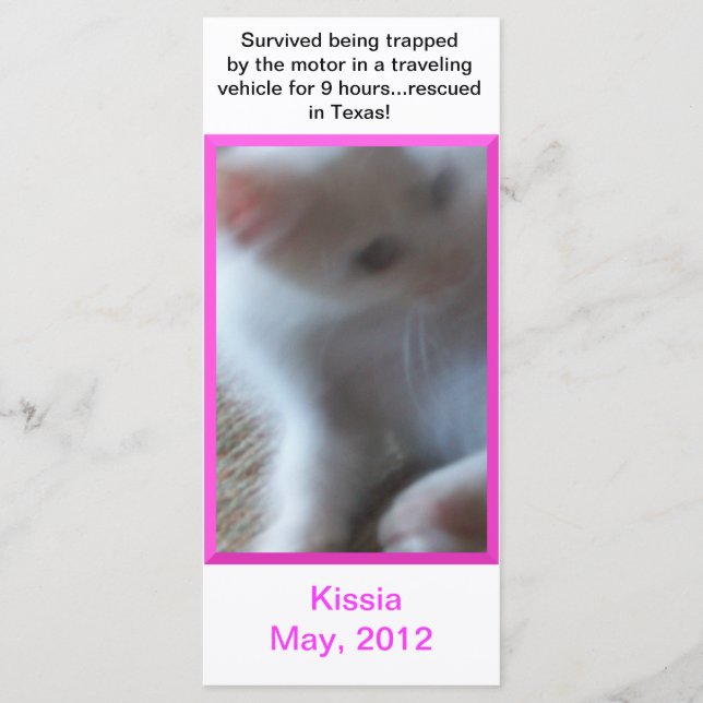 Carte en rack ou Signet Kissia (Little Girl Kitty) (Devant)