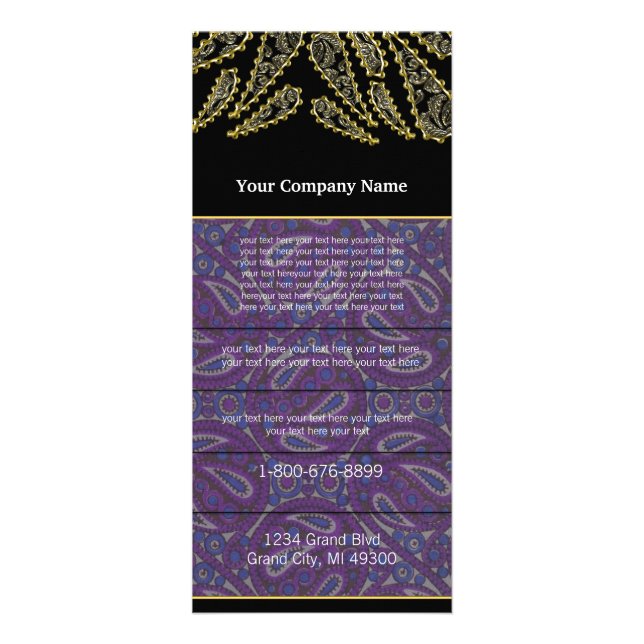 Carte en rack pivotante Paisley noir et violet (Devant)
