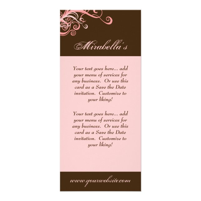Carte en rack Swirl Salon Spa rose Brown (Devant)
