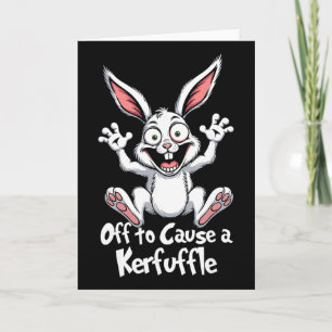 Carte En route pour causer une pagaille drôle de lapin d