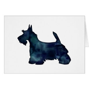 Carte en silhouette écossaise Terrier noir