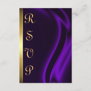 Carte en soie pourpre de l'or RSVP de marquis