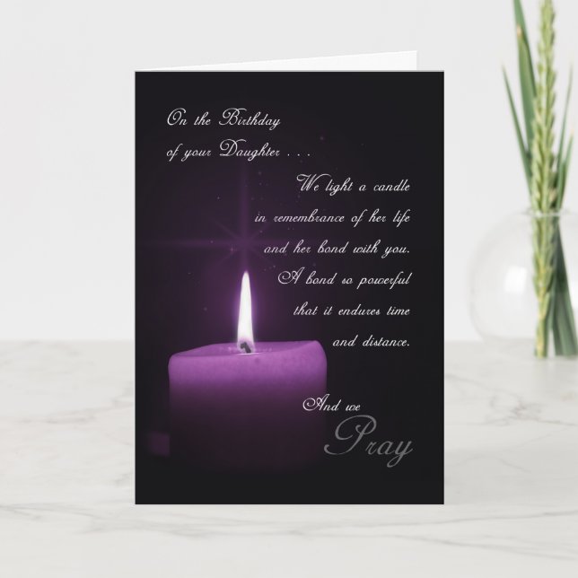 Carte En souvenir de la bougie d'anniversaire de la fill (Devant)