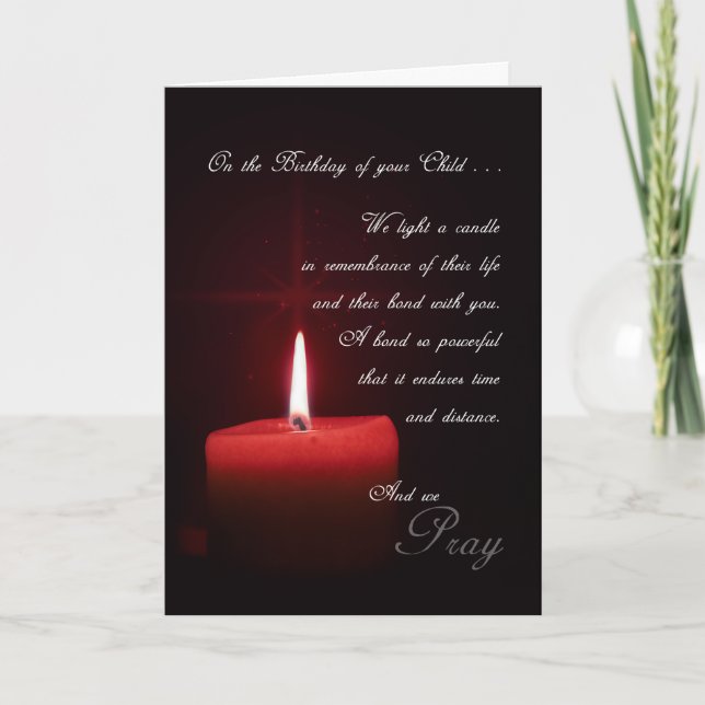 Carte En souvenir de la bougie d'anniversaire de l'enfan (Devant)