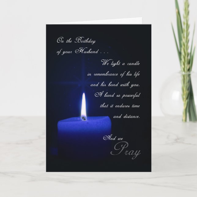 Carte En souvenir de la bougie d'anniversaire du mari (Devant)