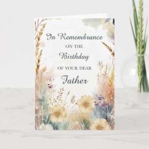 Carte En souvenir de l'anniversaire du père Fleur sauvag