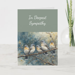 Carte En Sympathie profonde Aquarelle Oiseaux pacifiques