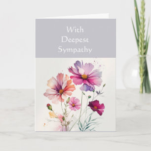 Carte En Sympathie profonde Jardin Fleur Cosmos