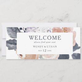 Carte En-tête de plan de table suspendu floral rustique