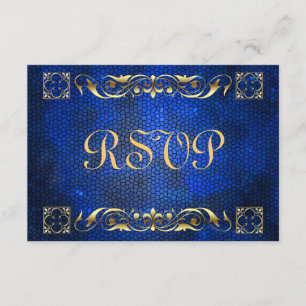 Carte en verre souillé RSVP de bleu d'empereur