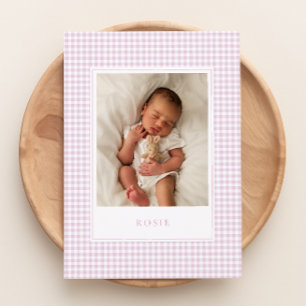 Carte En vichy bébé rose