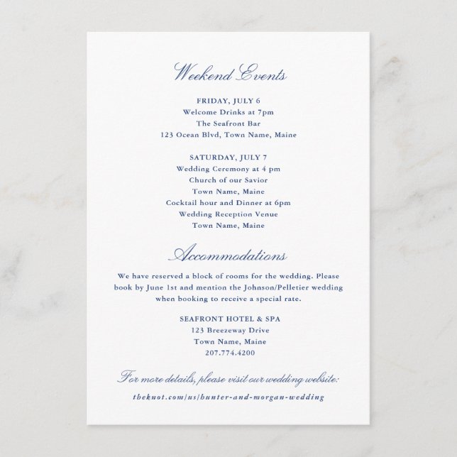 Carte encart Événements et Hébergements de week-en (Devant)