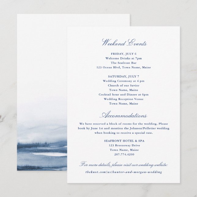 Carte encart Événements et Hébergements de week-en (Devant / Derrière)