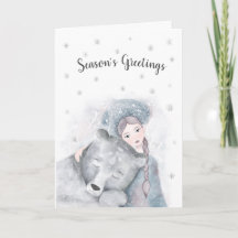 Enchanted Bear & Girl personnalisée Noël