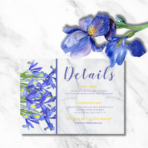 Carte Enclosure en marbre floral bleu aquarelle romantiq