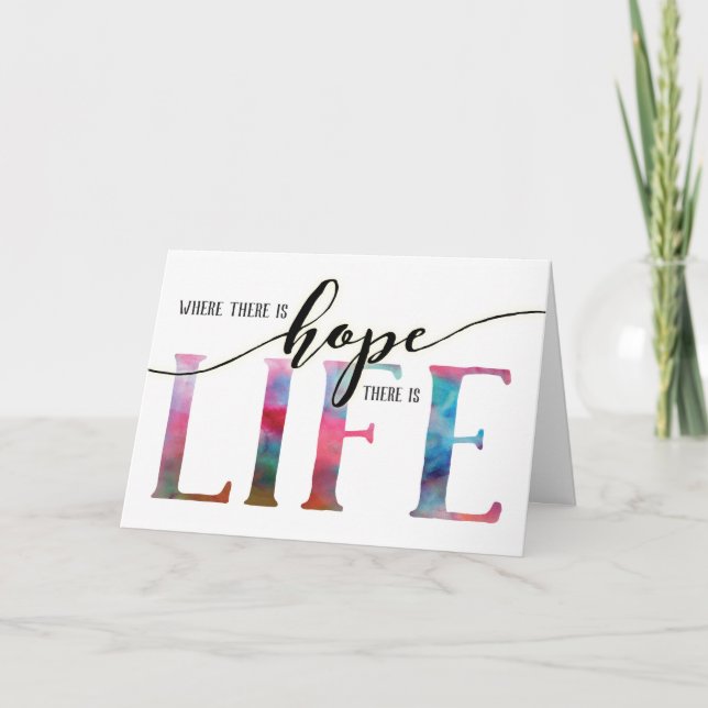 Carte Encouragement au cancer - Là où il y a de l'espoir (Devant)