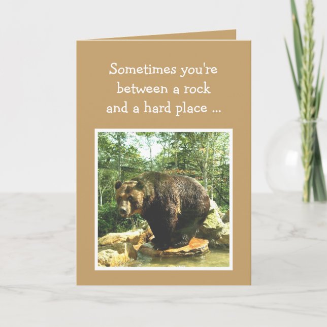 Carte Encouragement Bon Choix Décision Amusants Ours (Devant)