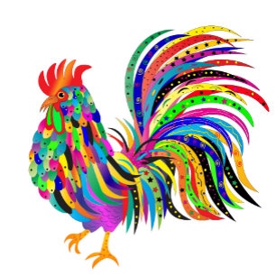 Carte Encouragement Bright Abstrait Rooster Kaleidoscope