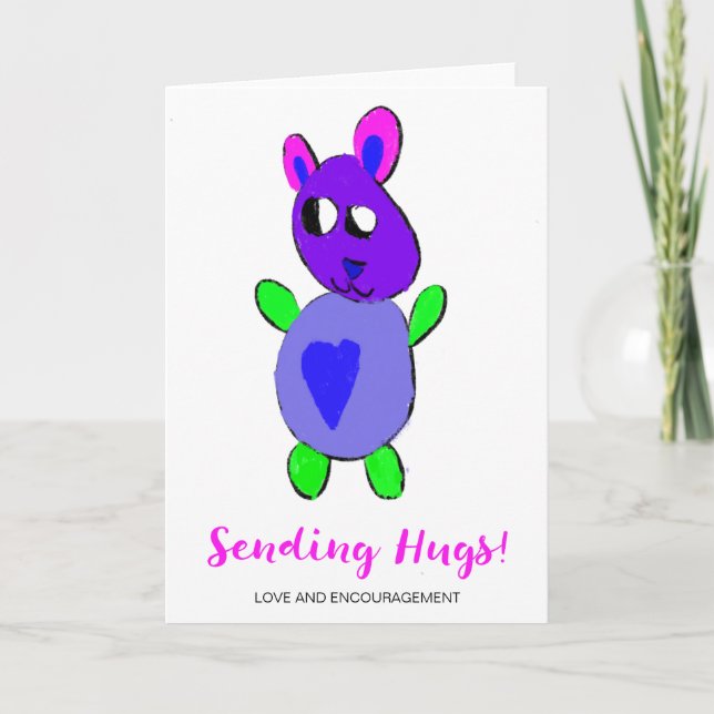 Carte Encouragement de l'ours mignon Obtenez un bon sout (Devant)