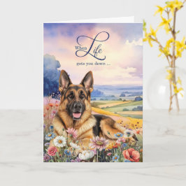 Carte Encouragement German Shepherd Wildflower Meadow