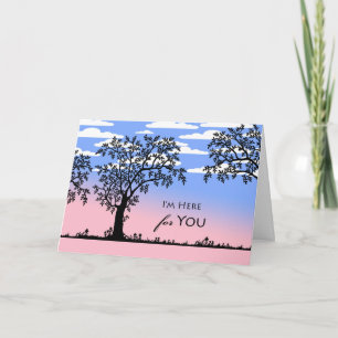 Carte Encouragement, je suis ici pour vous, silhouette