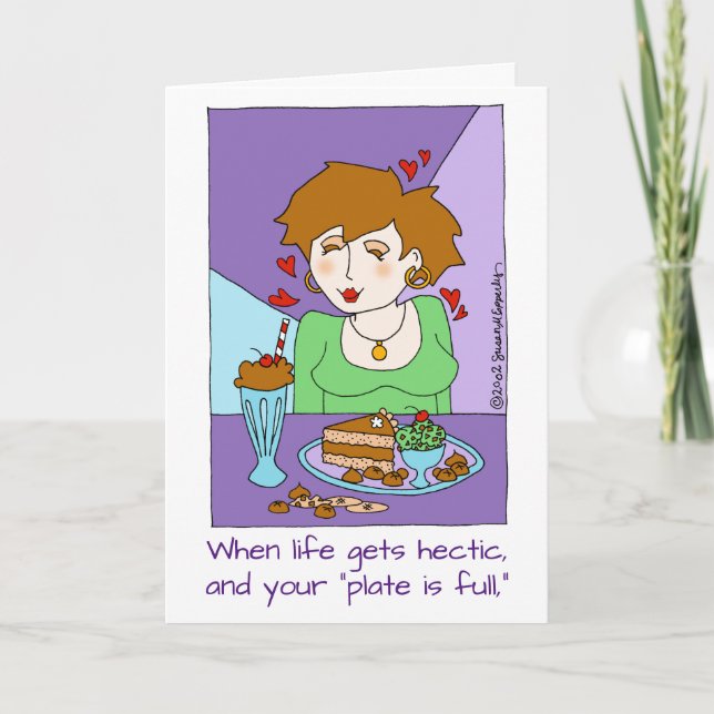 Carte Encouragement mignon pour amie amoureuse du chocol (Devant)