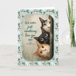 Carte Encouragement pour chat « En pensant à vous »