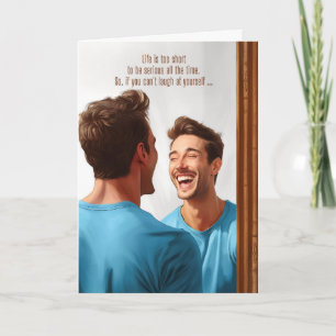 Carte Encouragement Rire sur vous-même l'homme dans le m