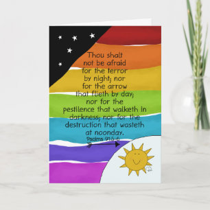 Carte Encouragement, virus Covid 19, arc-en-ciel, psaume