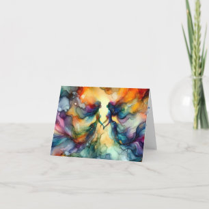 CARTE ENCRE D'ALCOOL ABSTRAITE DE MERMAIDS VIBRANT