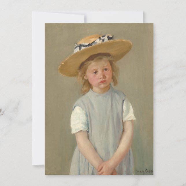 Carte Enfant dans un Casquette de paille | Mary Cassatt (Devant)