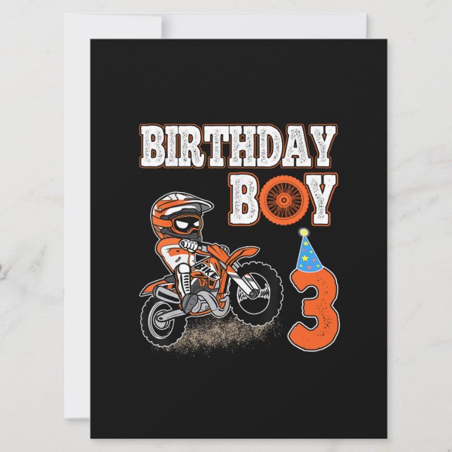 Carte Enfant de 3 ans - Enfant d'anniversaire - Vélo de  (Devant)