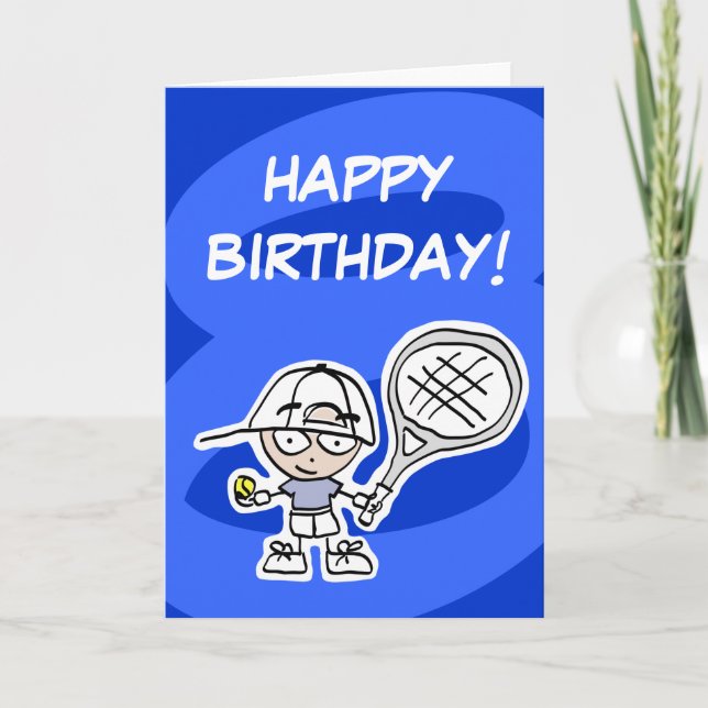 Carte enfant de 8ème anniversaire avec petit joueu (Devant)