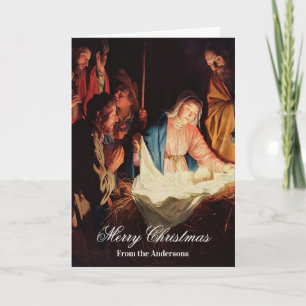 Carte Enfant de Jésus avec Marie et Joseph Joyeux Noël