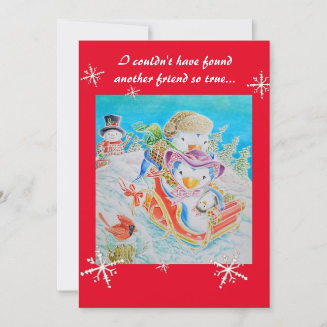 Carte enfant de Noël pour un ami. (Devant)