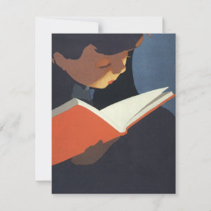 Carte Enfant de style ancien lisant un livre de la bibli