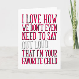 Carte Enfant favori, Fête des mères amusantes