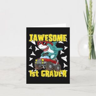 Carte Enfants 1ère année Monster Truck Dinosaur Megalodo