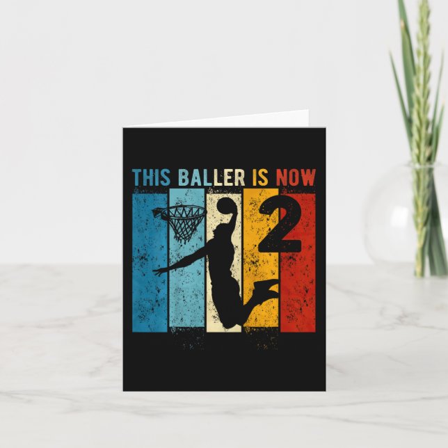 Carte Enfants 2 ans Basketball 2e anniversaire garçon (Devant)