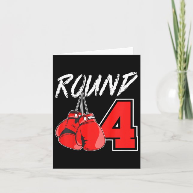 Carte Enfants 4e anniversaire Boy Boy 4 ans Boxer Annive (Devant)