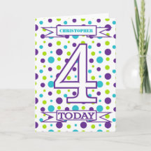 Enfants 4e anniversaire Bright Polka Dot