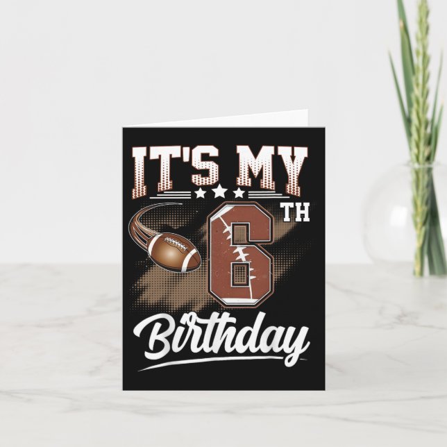 Carte Enfants 6 ans C'est mon 6e anniversaire Football E (Devant)