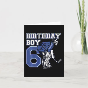 Carte Enfants 6 ans Hockey sur glace Goalie Thème Annive