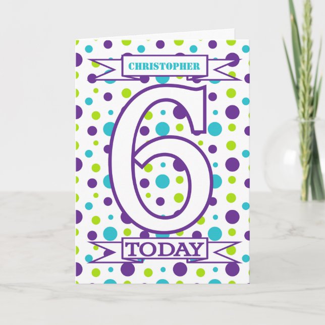Carte Enfants 6e anniversaire Salutations (Devant)
