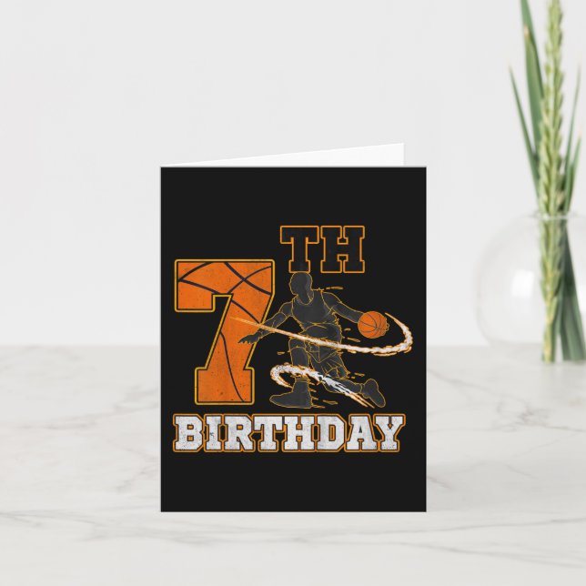 Carte Enfants 7e anniversaire Basketball Enfants Garçons (Devant)